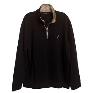 Vintage 1/4 Zip Nautica Sweatshirt pull over quarter zip Highneck Knit XL